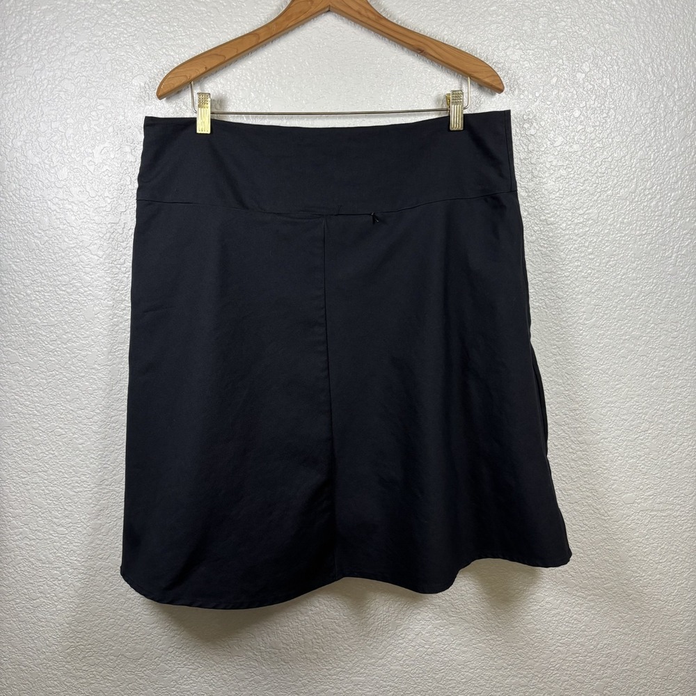 Betabrand Skort Skirt Plus Size 2XL Black Knee Length Career Stretch